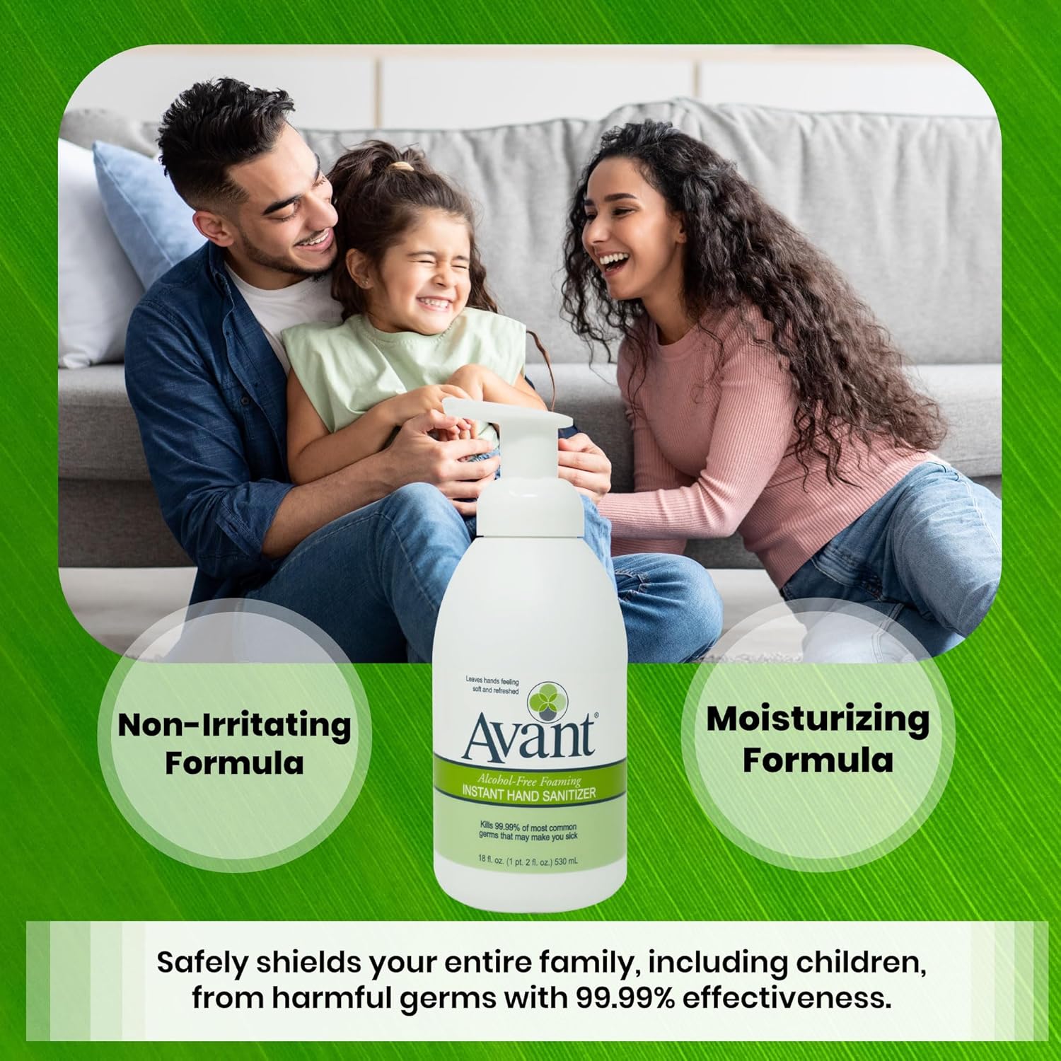 Avant® Alcohol-Free Foaming Hand Sanitizer, 18 oz Bottle 2-Pack bulk - Image 7