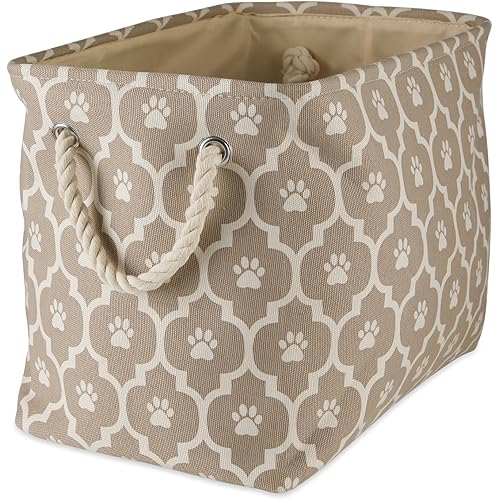 Bone Dry 6192 Pet Storage Collection Lattice Paw Print, Medium Rectangle, Stone