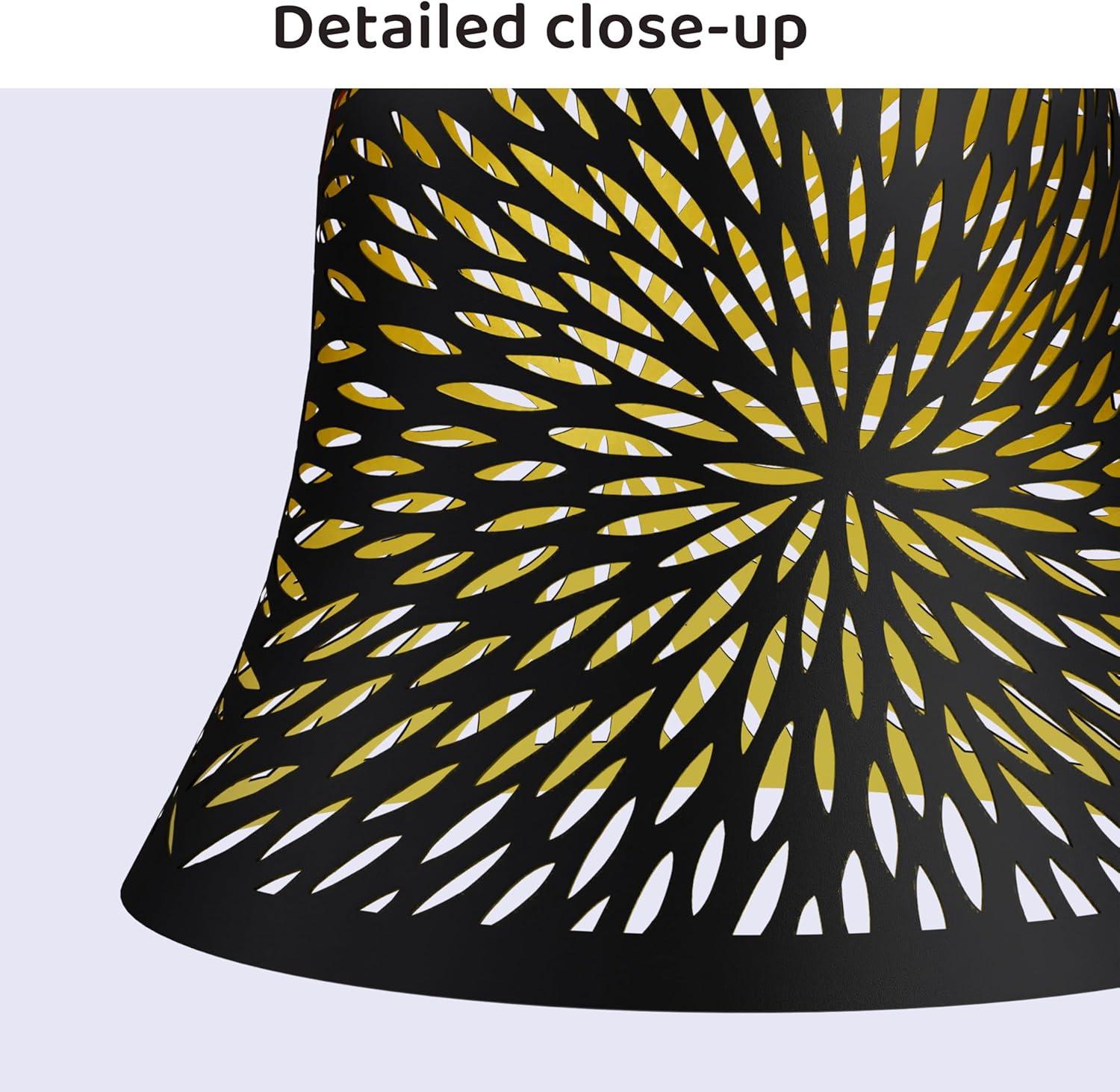 Ceiling Fan Replacement Light Globe Shades, 4-Pack Black&Gold Metal Lamp Shades with Chrysanthemum Pattern, 2.3" Fitter, 5.9" Diameter, 5.1" Height, Metal Cover for Pendant Lampshade Spider