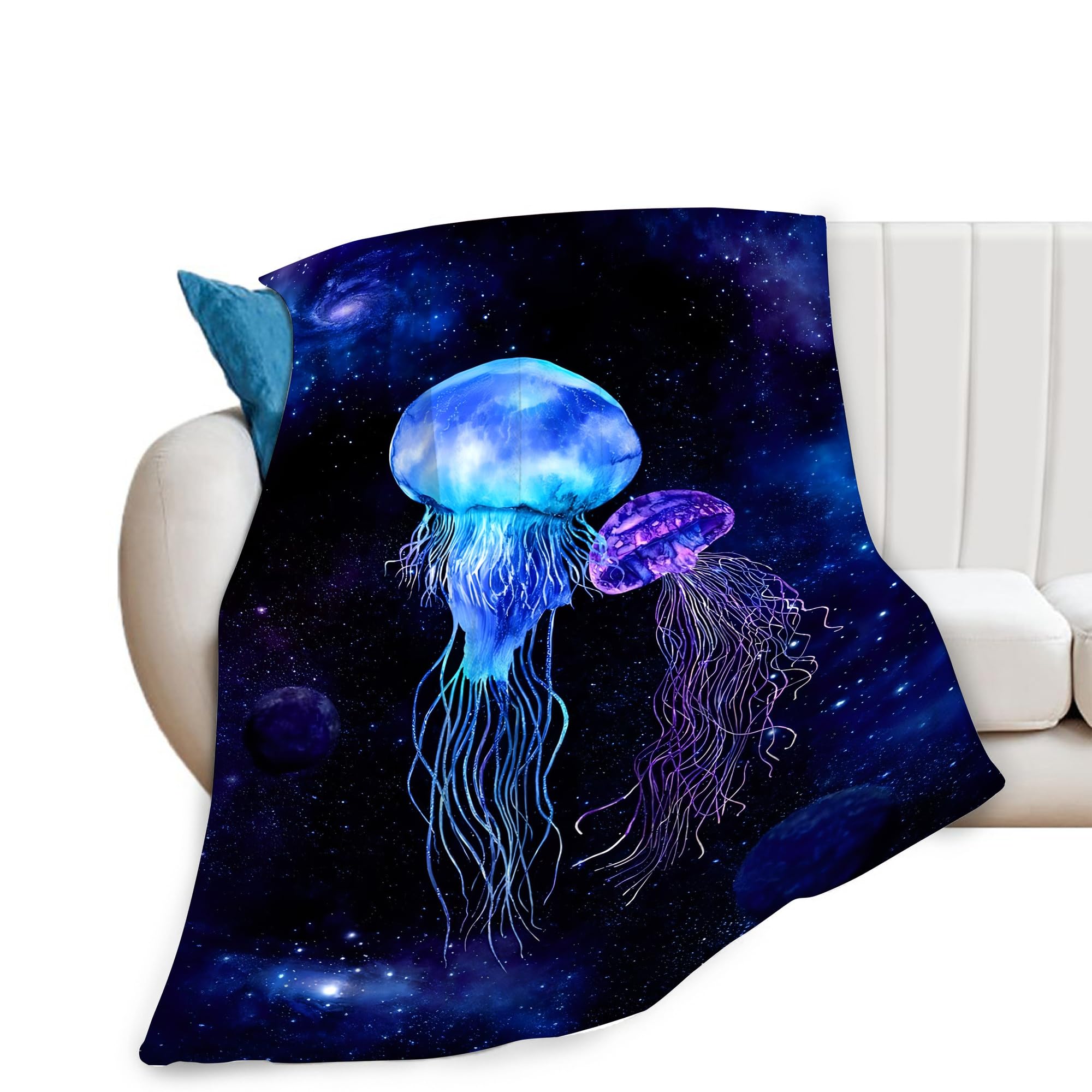 Jellyfish Gifts for Girls & Women - Soft, Warm & Cozy Fleece Throw Blanket for Kids & Adults - 40"x50"