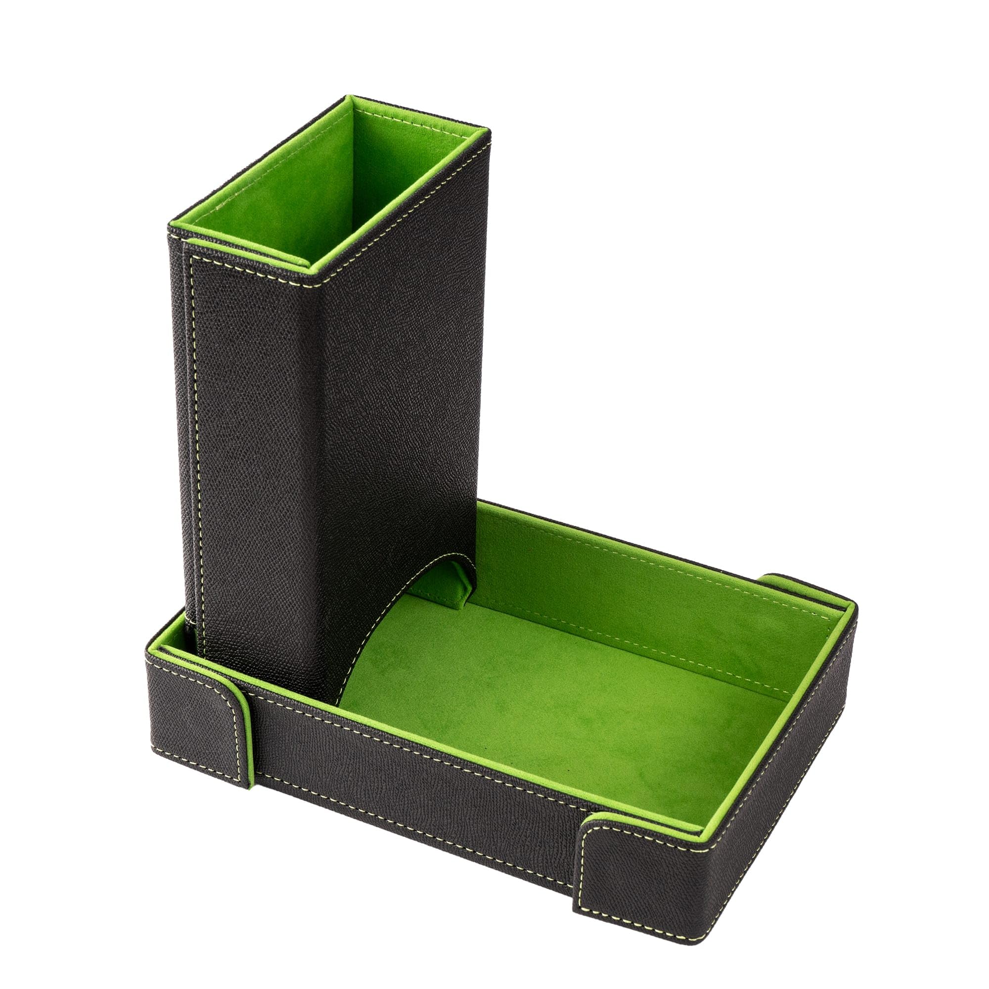 Cusdie Magnetic Rectangle Dice Tray with Removable Dice Tower – Foldable Design Easy Setup for DND Dice RPG Dice Games
