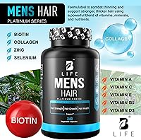 Vista 2 de Suplemento para el crecimiento del cabello para hombres, biotina y colágeno, vitaminas para el cabello para hombres, soporte para cabello, uñas