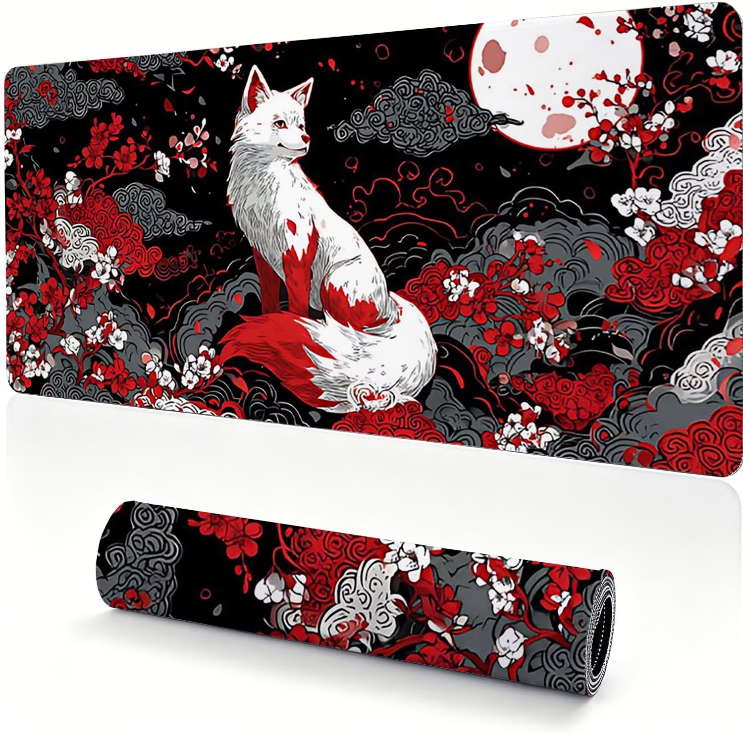 Tappetino Mouse Gaming XXL, Mousepad 1200x600x4mm animale Giappone 0x0-129 | Tappetino Scrivania con Base in Gomma Antiscivolo Bordi Cuciti per Computer, PC, Migliora la Precisione e la Velocità