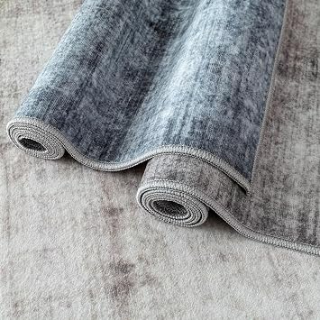 Washable Rugs 6x9 Area Rugs for Living Room,Modern Abstract Rugs for Bedroom,Large Carpets,Ultra Soft Faux Wool Retro Dining Room Rug,Non Slip&Non-Shedding Low Pile Print Rug- Beige Grey