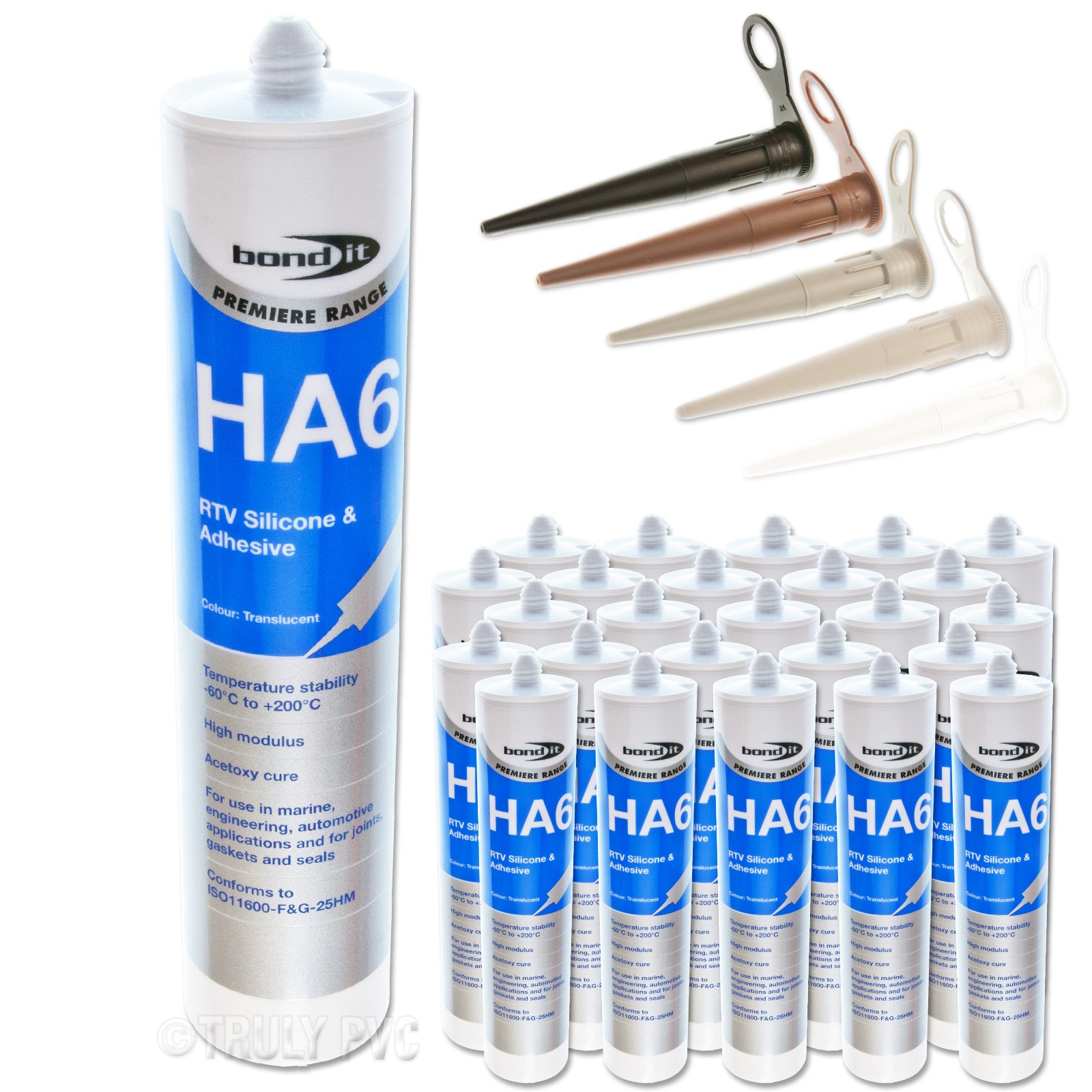 Bond-It BDHA6GR HA6 RTV Silicone Marine-Safe Adhesive (25 Pack) - Grey