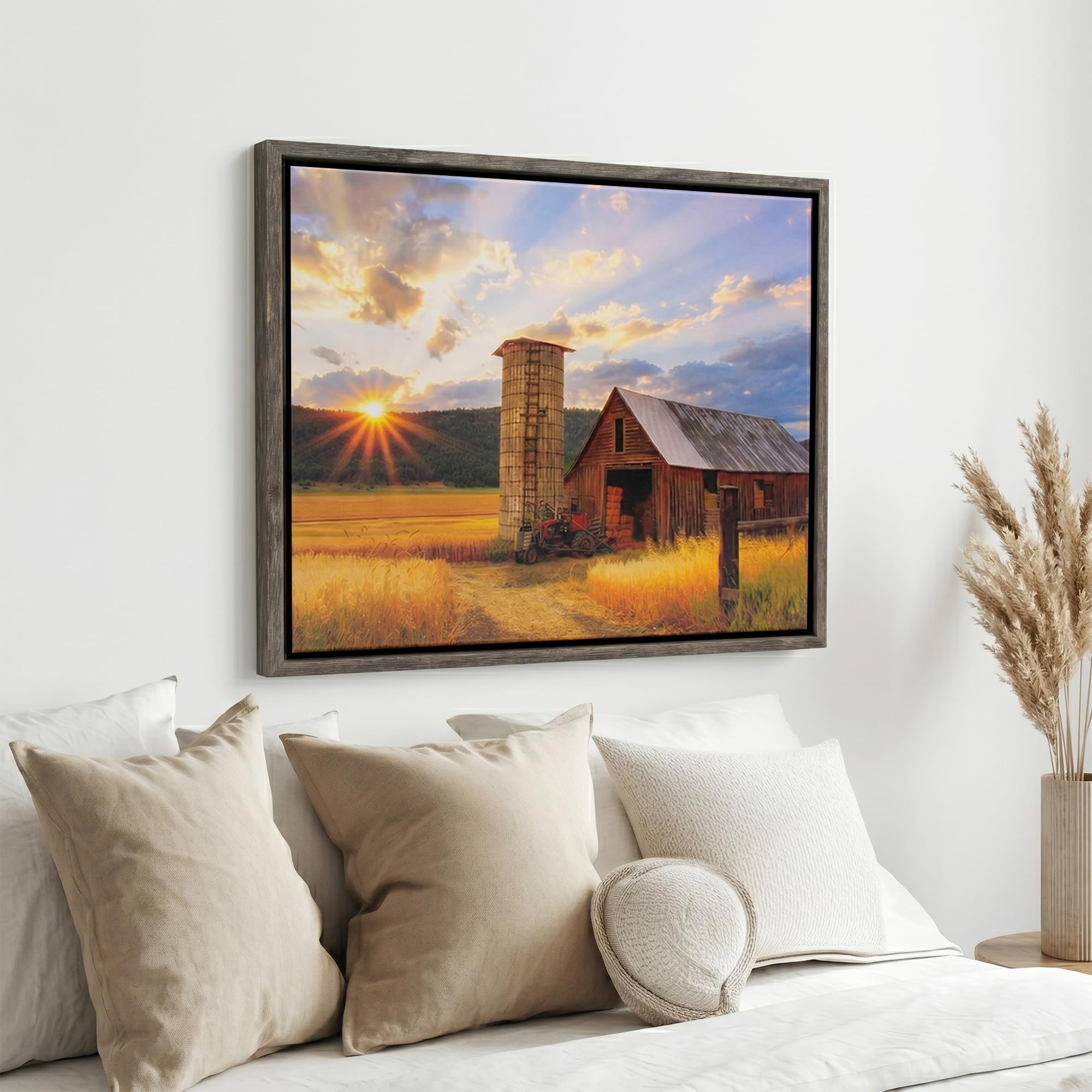 BarnwoodUSA | Rustic Barnwood Canvas Frame | for Oil Paintings