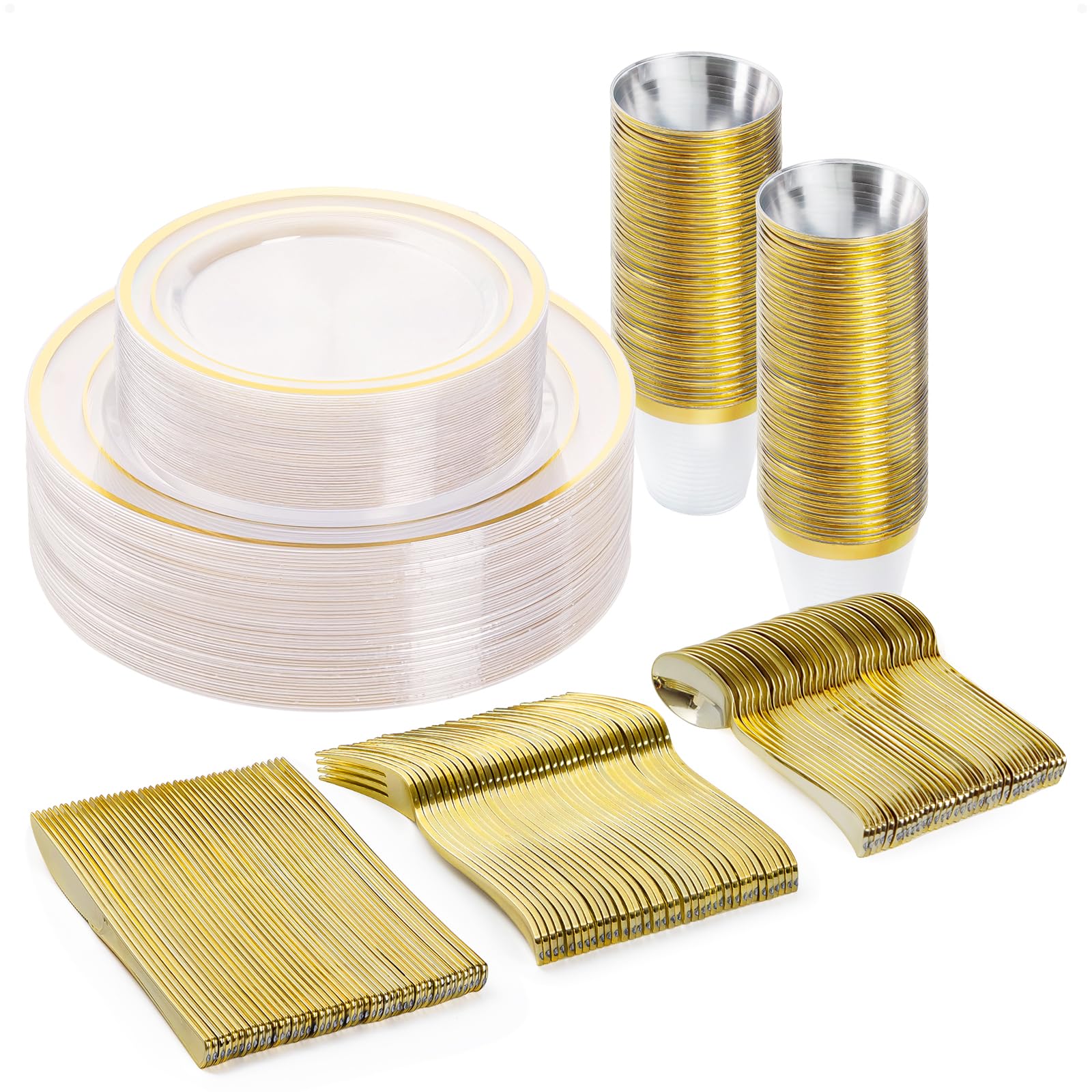 Gold Dinnerware Set for 100 Guests - 600 Piece -17 Gold Dinnerware Set for 100 Guests - 600 Piece -17