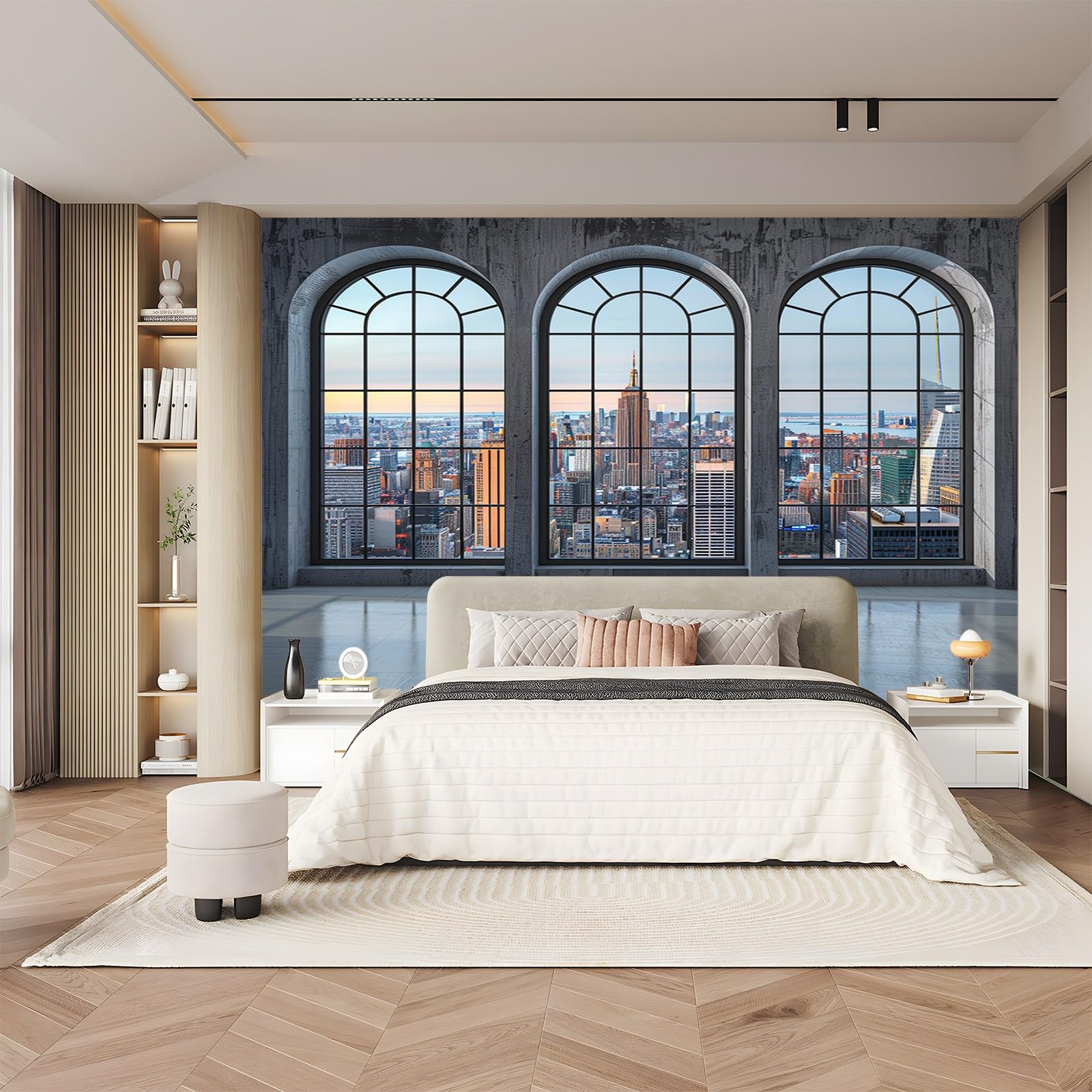 Carta da parati fotografica - 250 x 175 cm Fotomurale per cameretta dei bambini - Poster per decorare la casa con la finestra di New York di un designer professionista Realizza un fotomurale