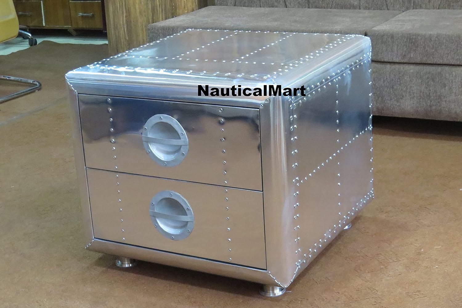 NauticalMart Side Trunk Storage Ottoman Cube