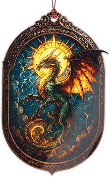 Dragon Ornaments. Dragon Ornaments for Christmas Tree. Book Lover Merch. Book Lover Gifts. Book Lover. Christmas Ornament 2026. Suncatcher Effect Window Hanging.car Hanging Accessories DragonCRM 519