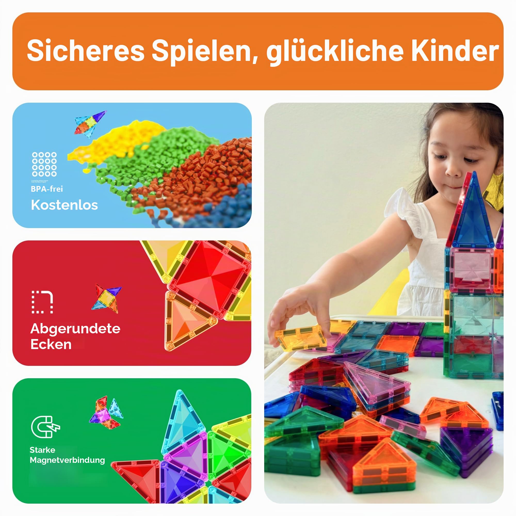 PicassoTiles 120 Teile Mini Magnetische Bausteine Spielzeug Set ab 3 Jahre