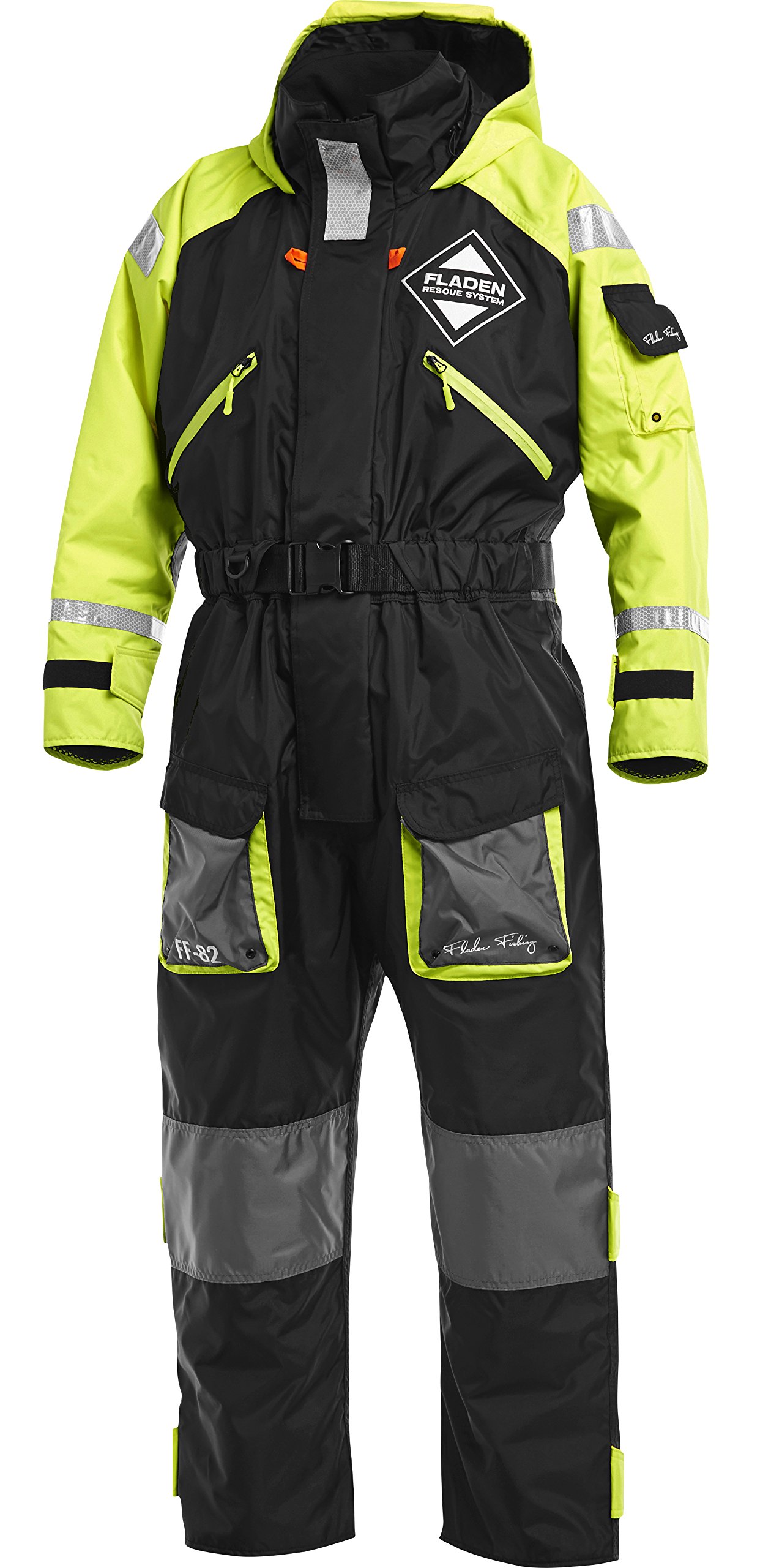 FLADEN RESCUE SYSTEM フィッシングスーツ FF-82 FLADEN Rescue System 845XY One Piece Flotation Suit Black and