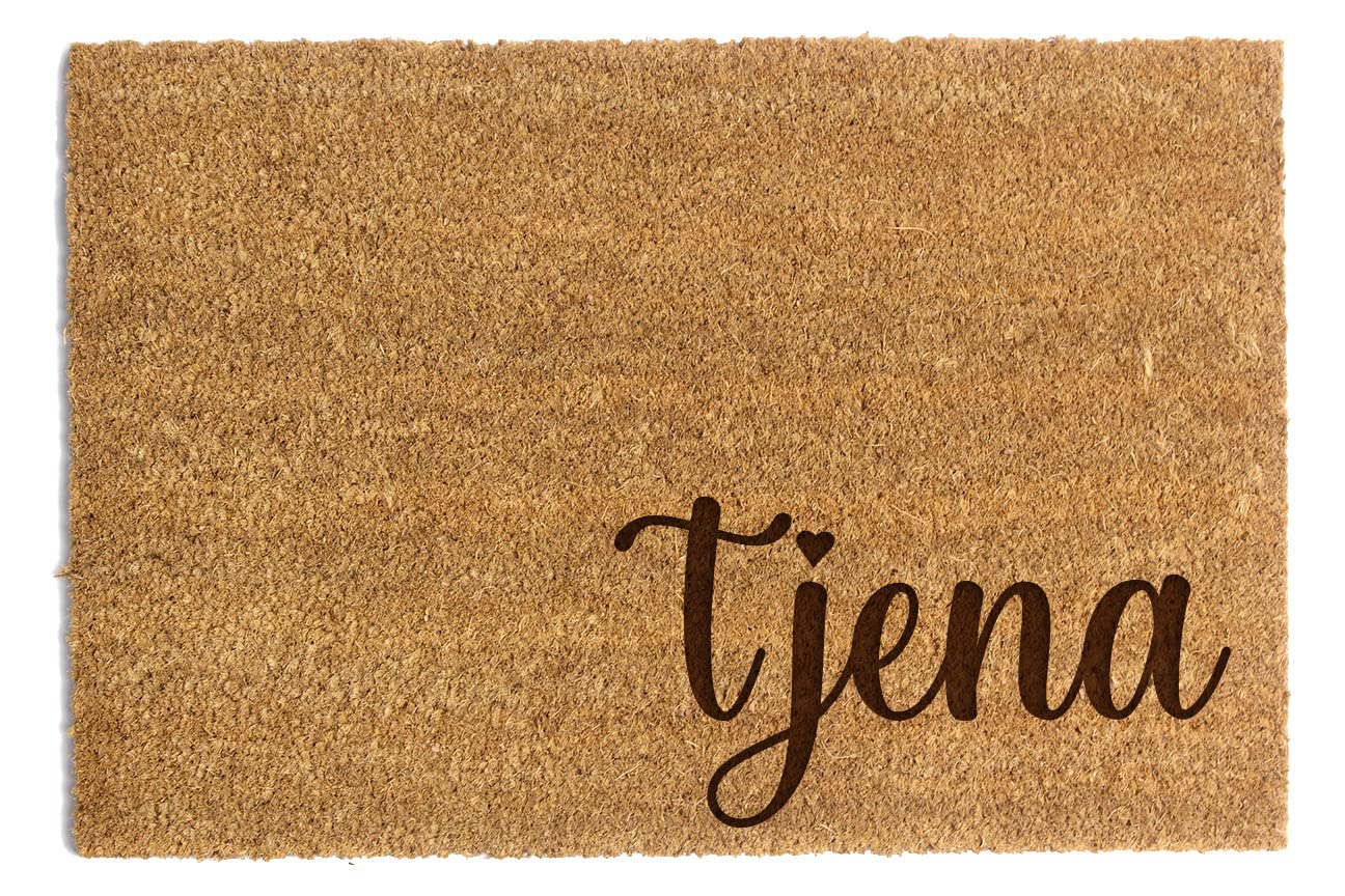 Happenings Doormat Coir With Text hello Entrance Door Mats In Different Languages ​​To Choose Natural Matting Non-Slip 40 x 60cm (tjena)