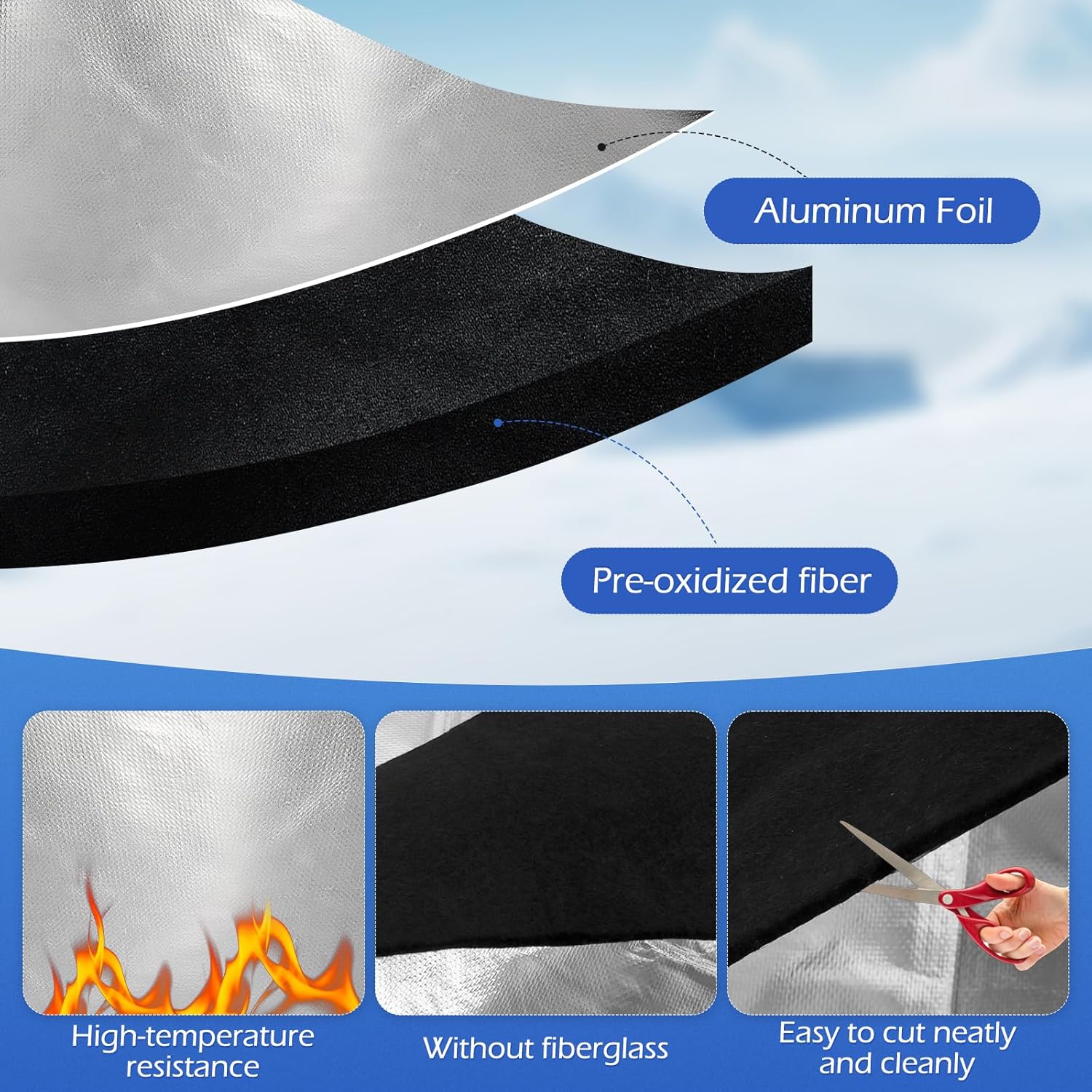 Upgraded Water Heater Insulation Blanket 76"x48", Pre-Oxidized Fiber for Energy Savings, Soft Tight Fit, Easy to Cut & Install, with 25.5" Round Top Spacer & 16FT Foil Tape, Fits 40-80 Gallon Tanks