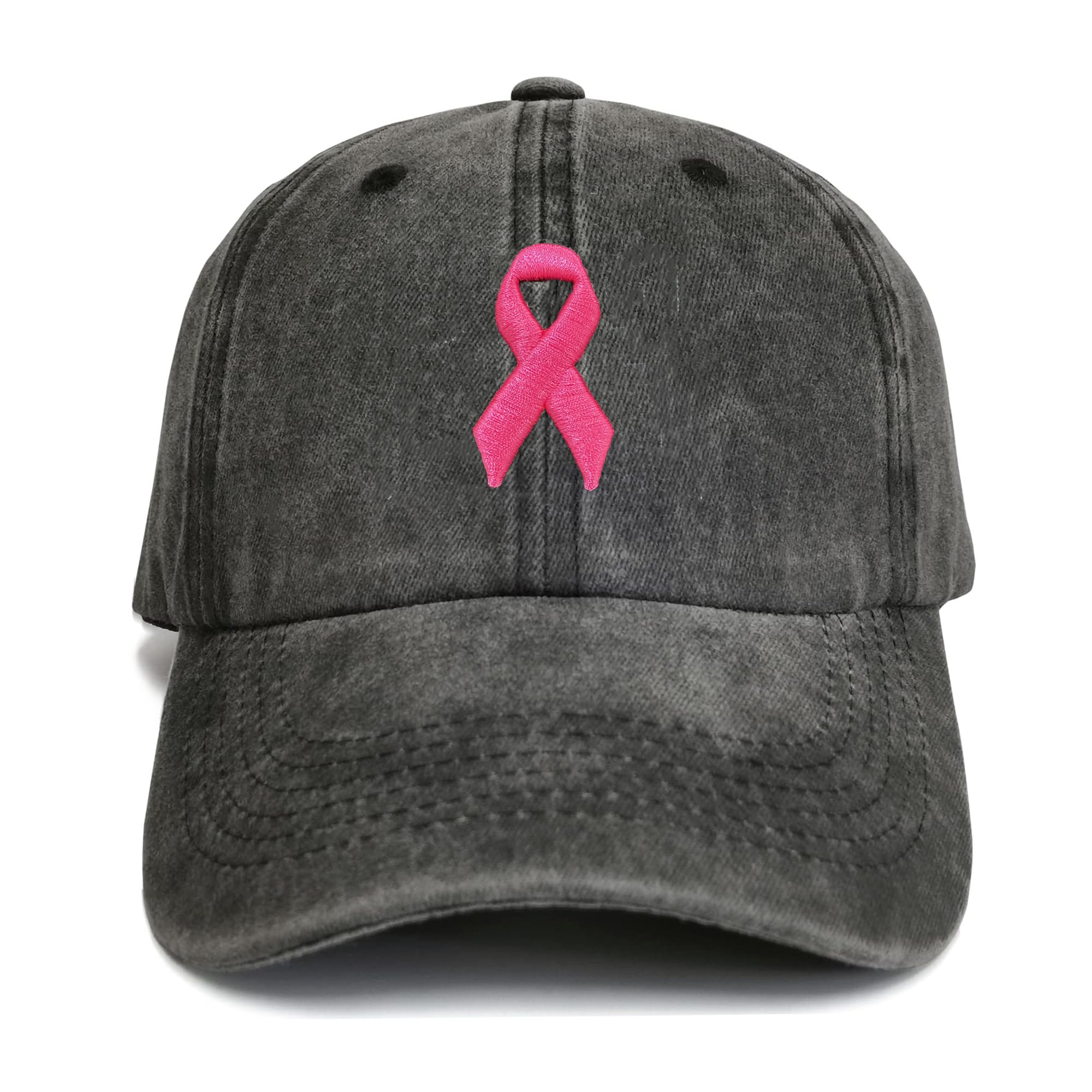 Giavuwn Breast Cancer Awareness Hat for Women, Embroidered Pink Ribbon 3D Logo Baseball Cap