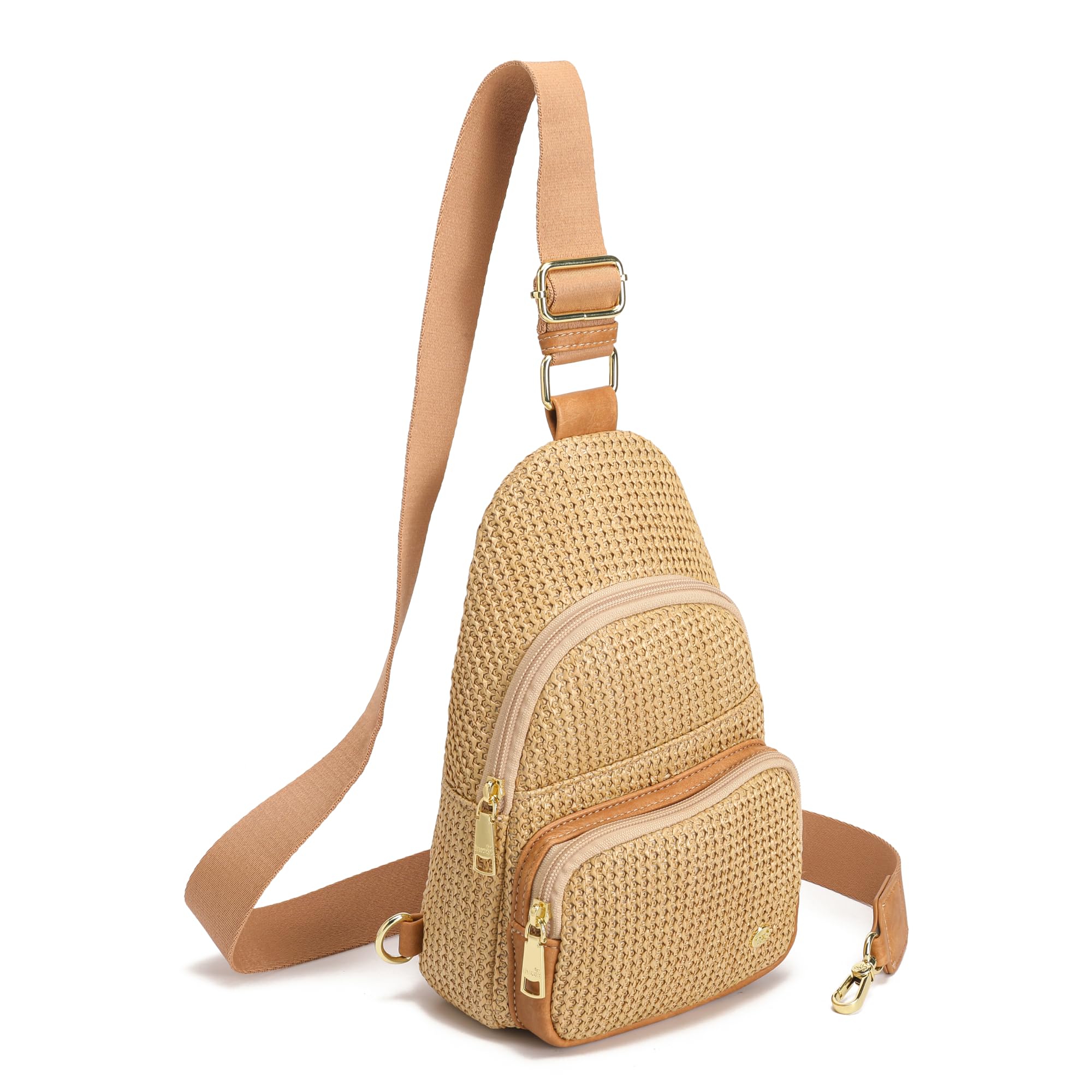 Haytijoe Faux Straw Crossbody Bags for Women RFID Summer Raffia Sling Bag Beach Vacation Travel Purse