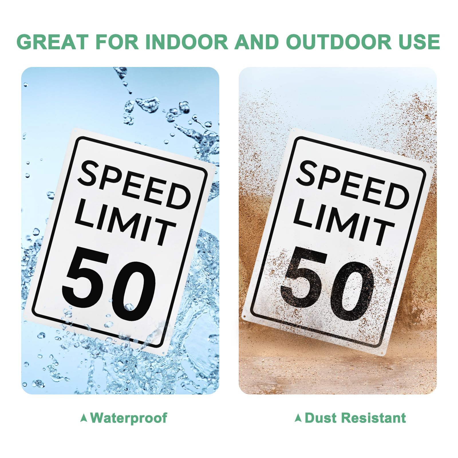 M METERXITY 2-Pack Speed Limit 50 MPH Sign - Image 4