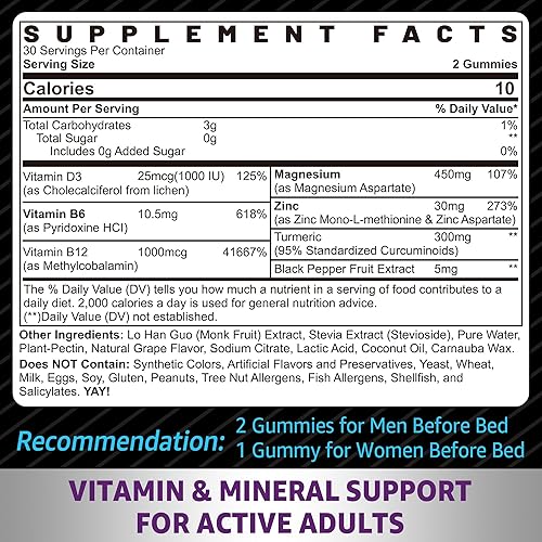 Miniatura 5 de Suplemento de zinc y magnesio con citrato de potasio 1000 mg Gummeis para mujeres y hombres