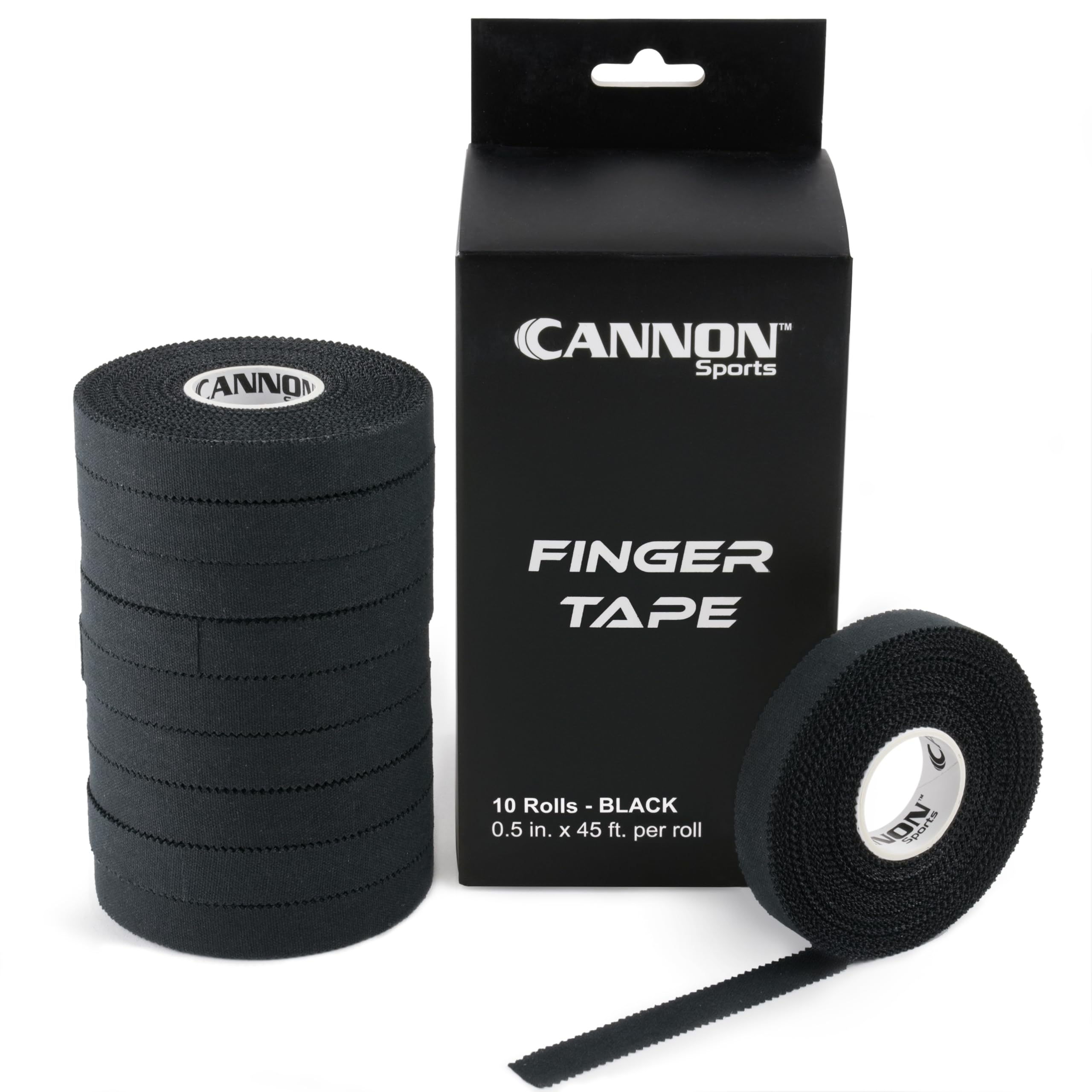 Cannon Sports 10 Pack Athletic Finger Tape - 0.5 Inch x 45 Feet Each Roll - Extra Strong Adhesive for Rock Climbing, Jiu-Jitsu, Wrestling, Martial