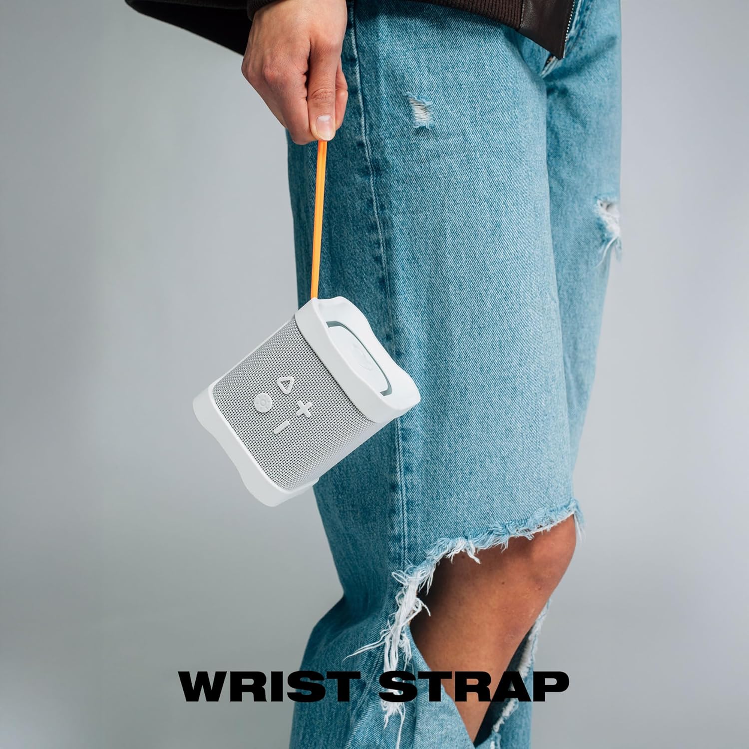 Lifeworks Skullcandy Terrain Mini 2 Wireless Bluetooth Speaker, IPX7 Water Resistant, 14H Battery, Multi-Link, LED Light Show, Lightweight & Portable (Bone)
