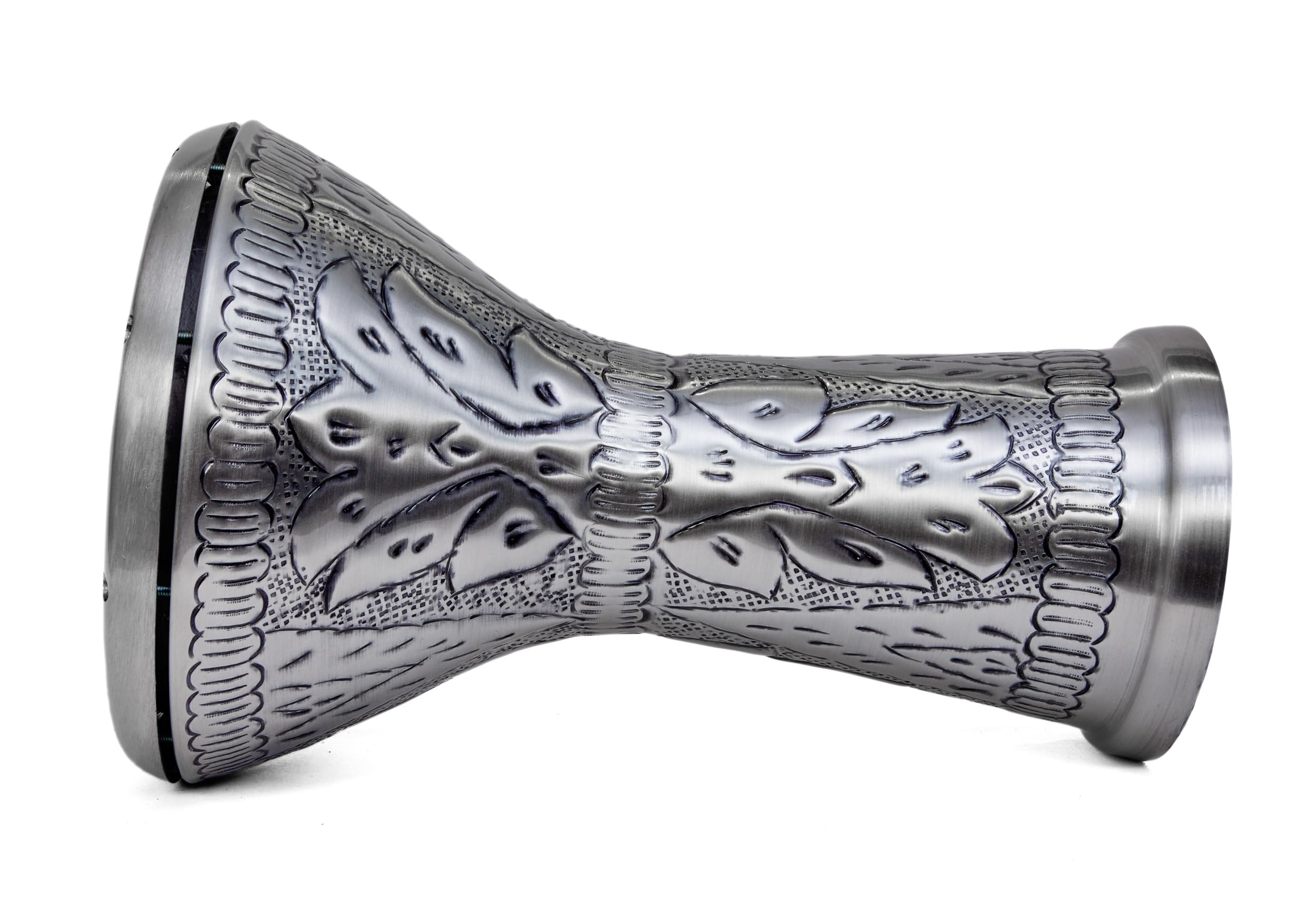 Darbuka Doumbek arabe gravé à la main, son riche, étui souple et clé d'accordage incluses