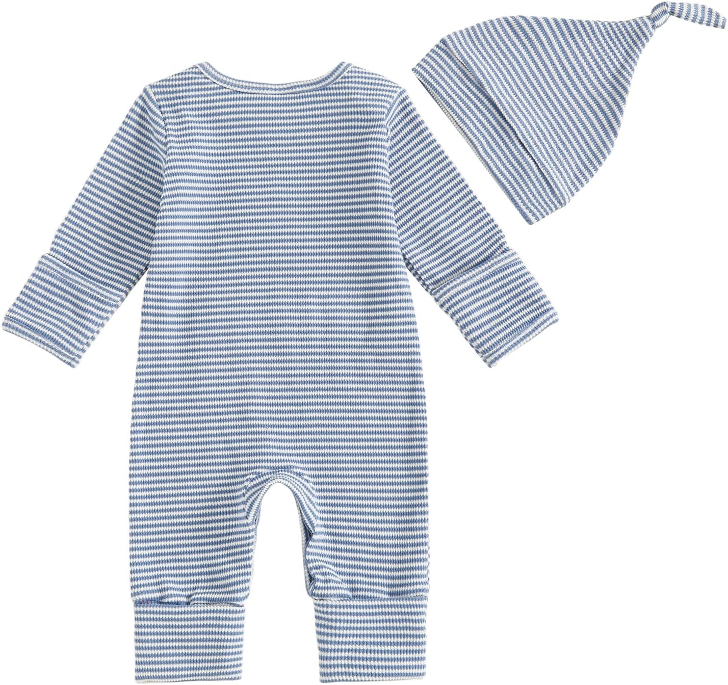 Little Brother Newborn Outfit Letters Printed Baby Romper Fall Winter Infant Boy Clothes With Hat - Image 3