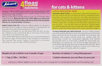 Johnsons 4Fleas Tablets for Cats and Kittens, 6 Treatment Pack, 14D083