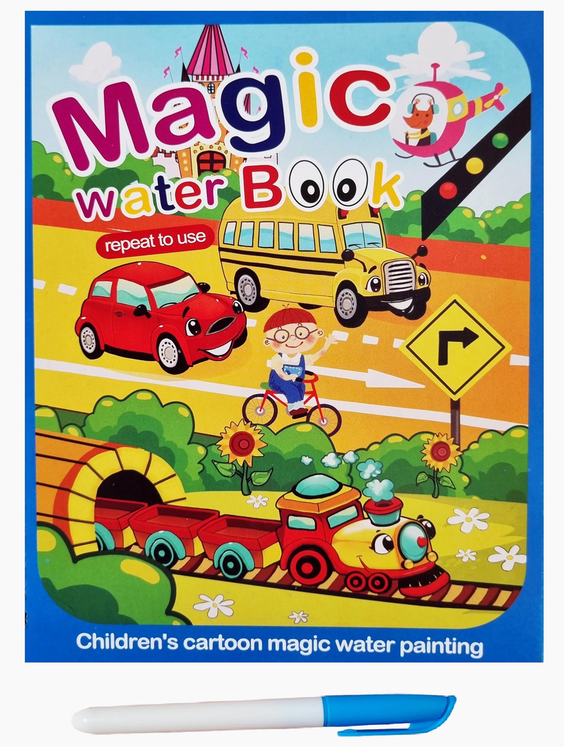 Smartonic Magic Water Book for Kids 2-5 Years Colouring Books | Reusable Activity Book for Kids, Drawing Book and Pen |Coloring Doodle Board Games for Kids, Educational Toy for Kids- Trains & Cars (8 Pages) (B0D391WHQV) Amazon Price History, Amazon Price Tracker