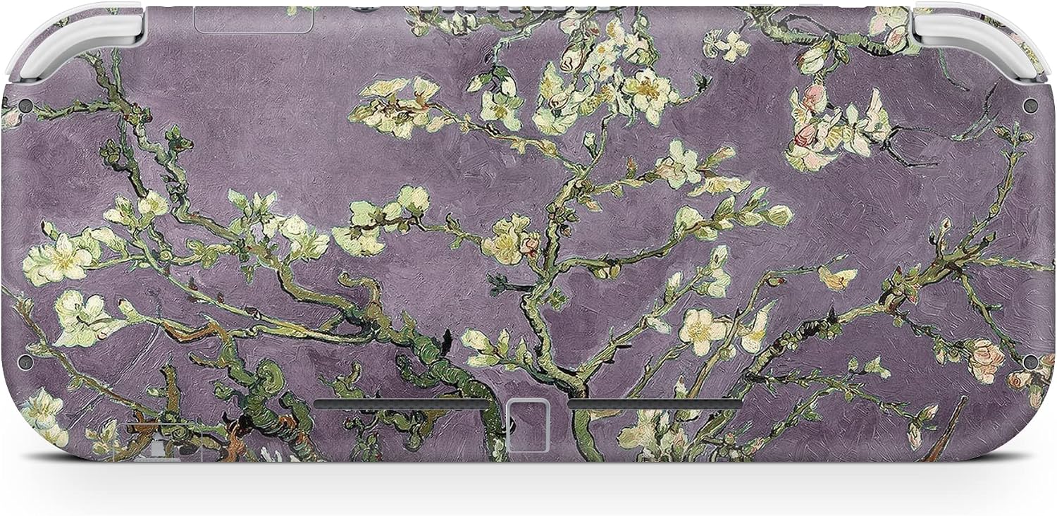 Tacky Design Almond Blossoms Decal Skin Compatible with Nintendo Switch Skin Wrap, Kawaii Pastel Skin for Nintendo Switch Lite Cover, Premium Vinyl 3M Full Wrap Decal (Purple)