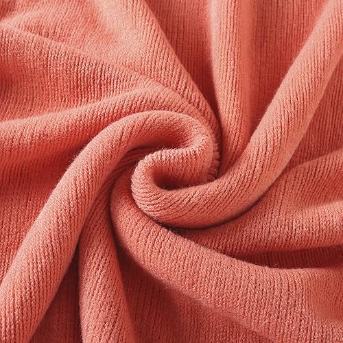 Miniatura 7 de Homiest Manta Decorativa de Punto con Flecos Suave y Acogedora Manta con Borlas para Sofá Cama (Naranja, 50x60)