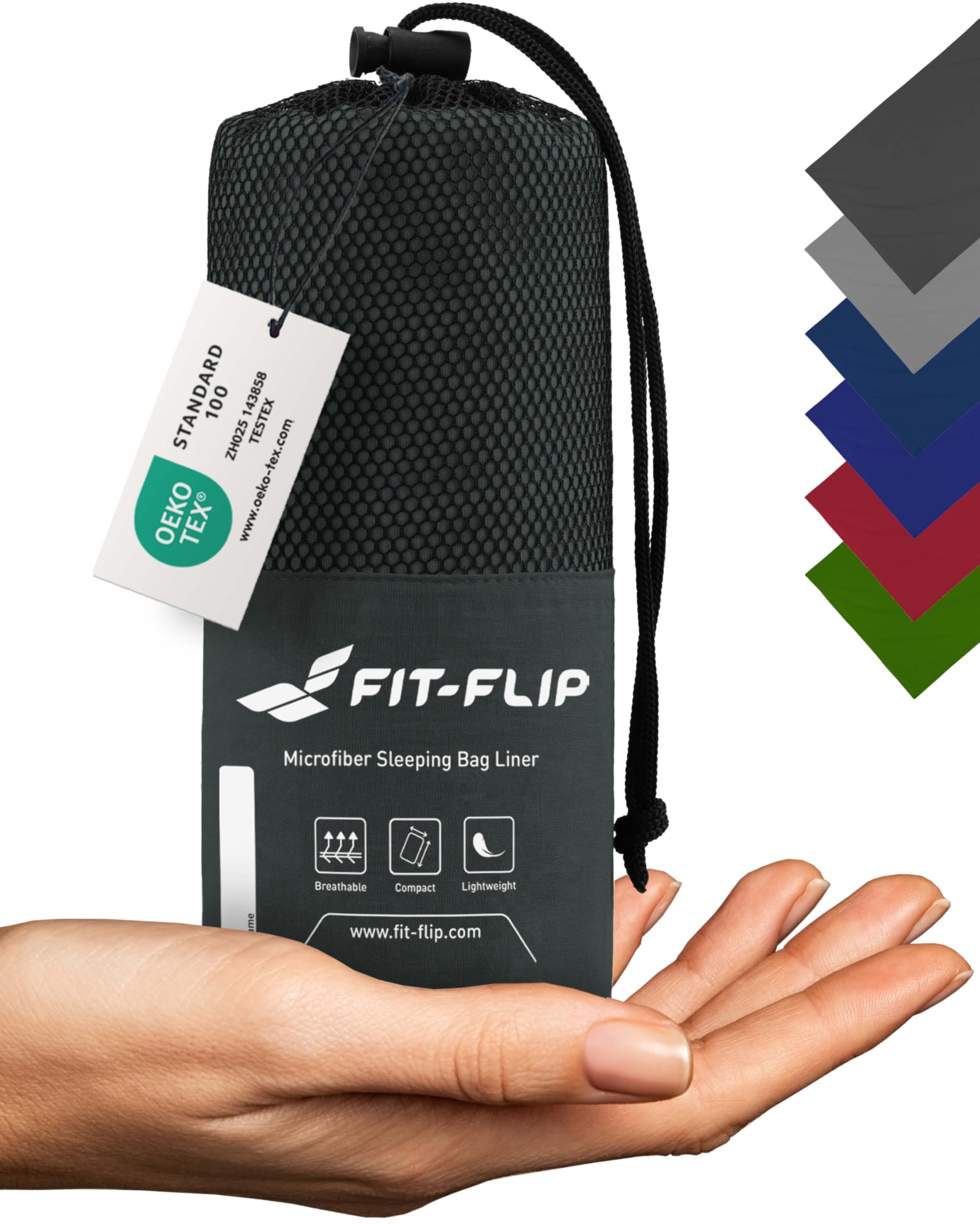 Fit-Flip Sacco Lenzuolo da Viaggio - 100% Cotone o Microfibra - Sacco a pelo con scomparto per cuscino - Sacco Letto singolo ultraleggero e compatto - Sacco a Pelo leggero Estivo
