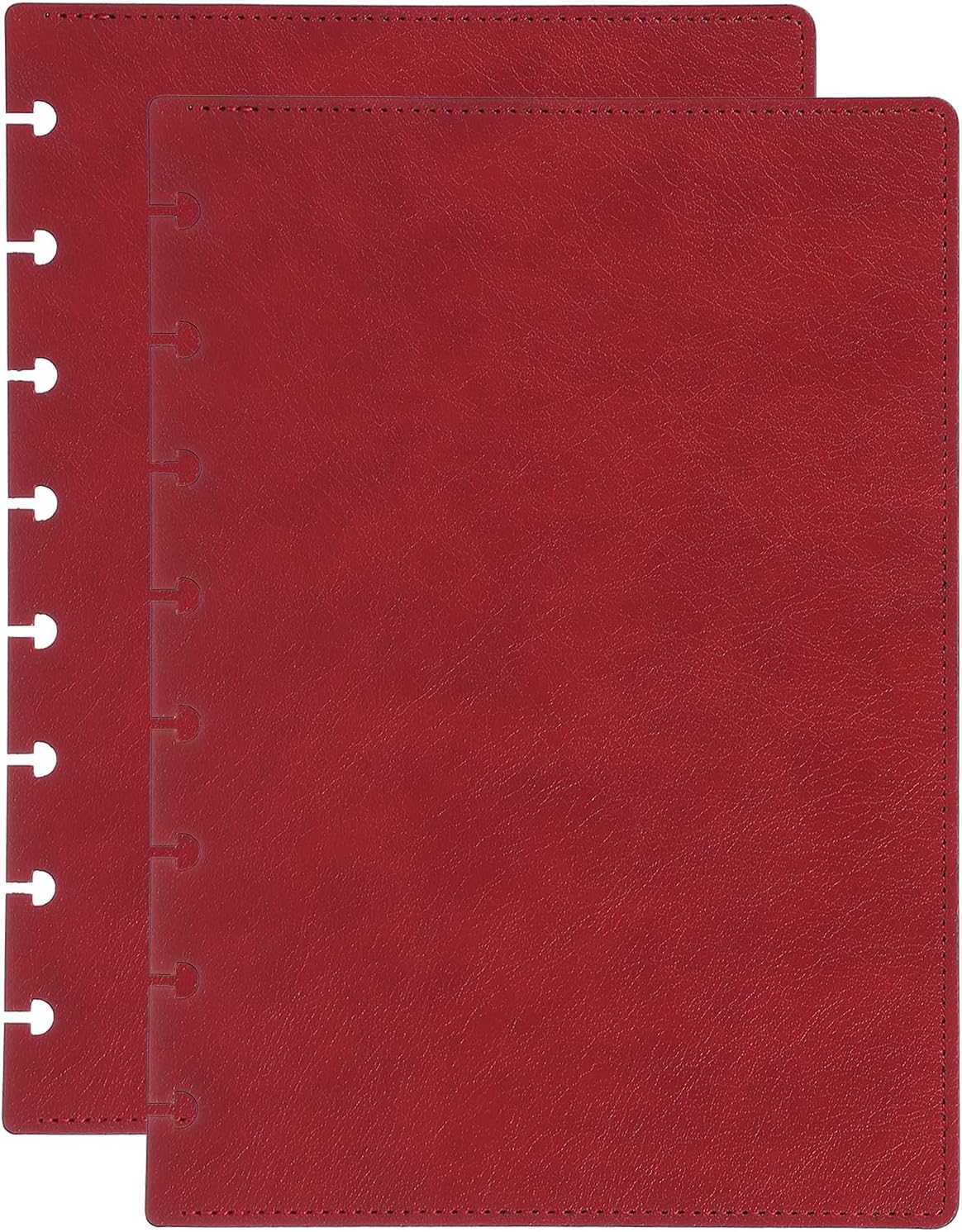 PATIKIL 1 Set Soft Leather Discbound Notebook Cover, 6.3" x 8.66" A5 Size Disc Planner Cover for Disc Notebook Office Product, Dark Red
