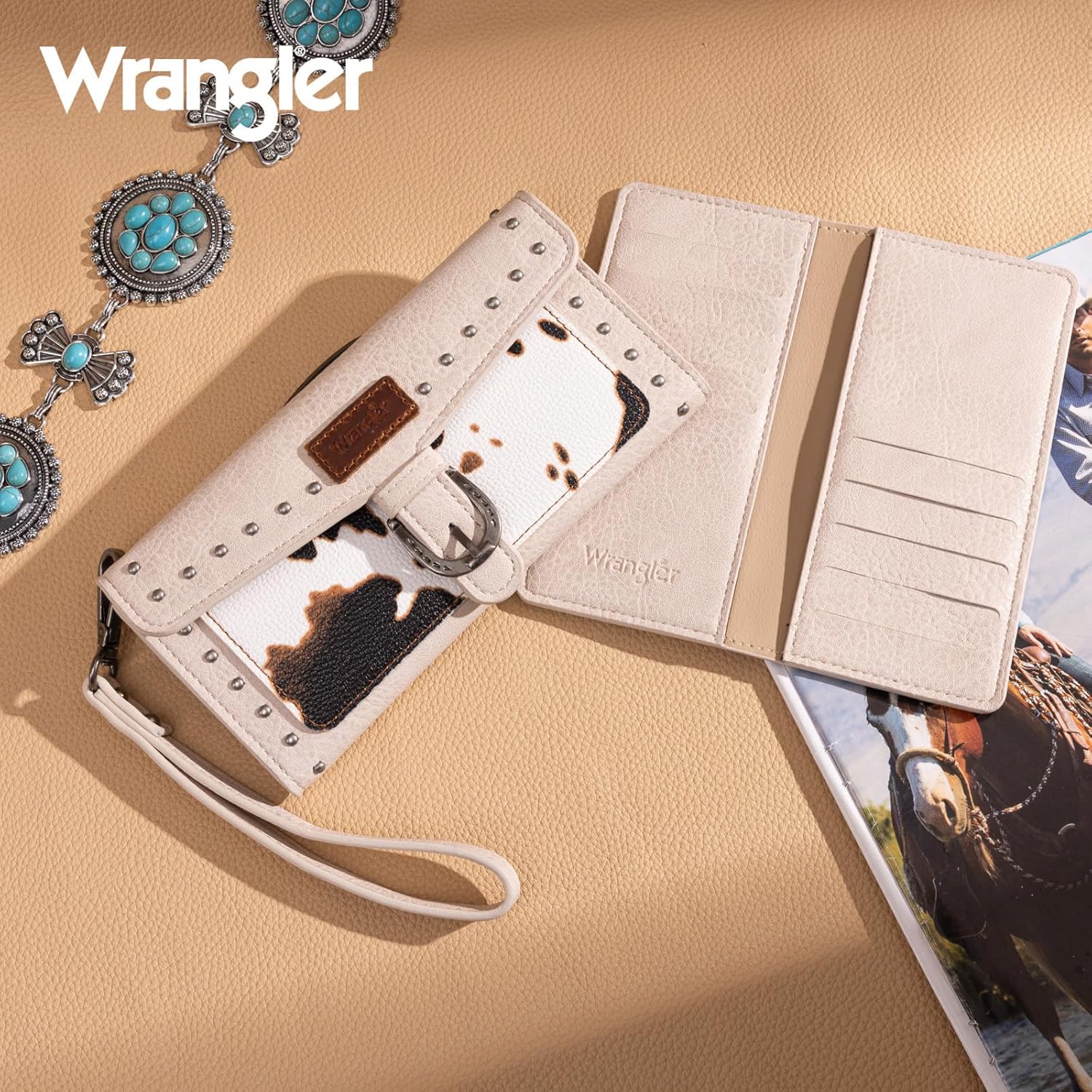 Montana West X Wrangler Womens Wallet Western Wristlet for Women Large Rfid Wallet with Detachable Credit Card Holder - Image 3