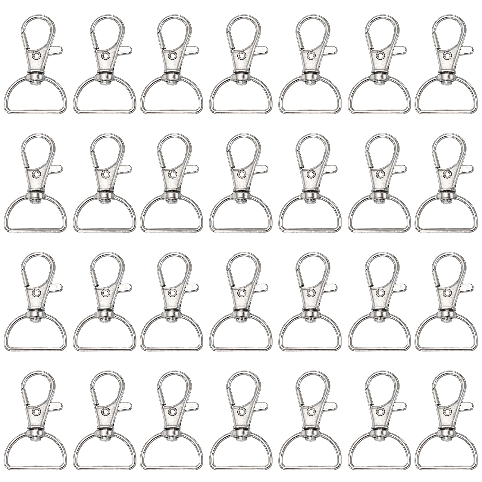 Mousquetons pivotants en alliage argenté durable de 21 mm pour finitions maroquinerie
