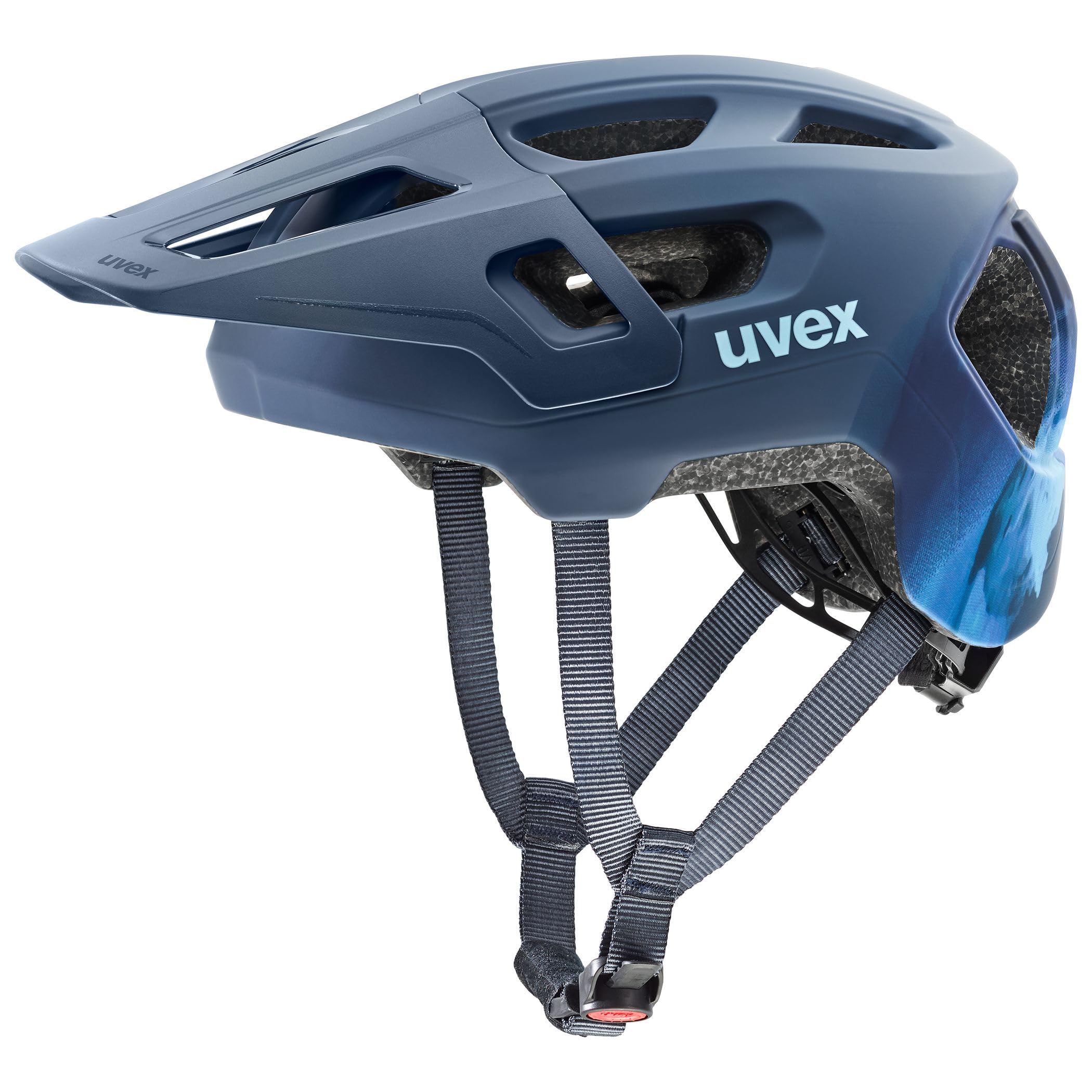 uvex react jr. fullface, kask rowerowy unisex-dzieci, dusk blue matt, 52-56 cm