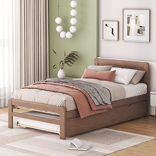 Miniatura 32 de HomSof Marco de cama flotante de tamaño individual de diseño moderno, nogal Nuez,Blanco,https://www.amazon.com/dp/undefined