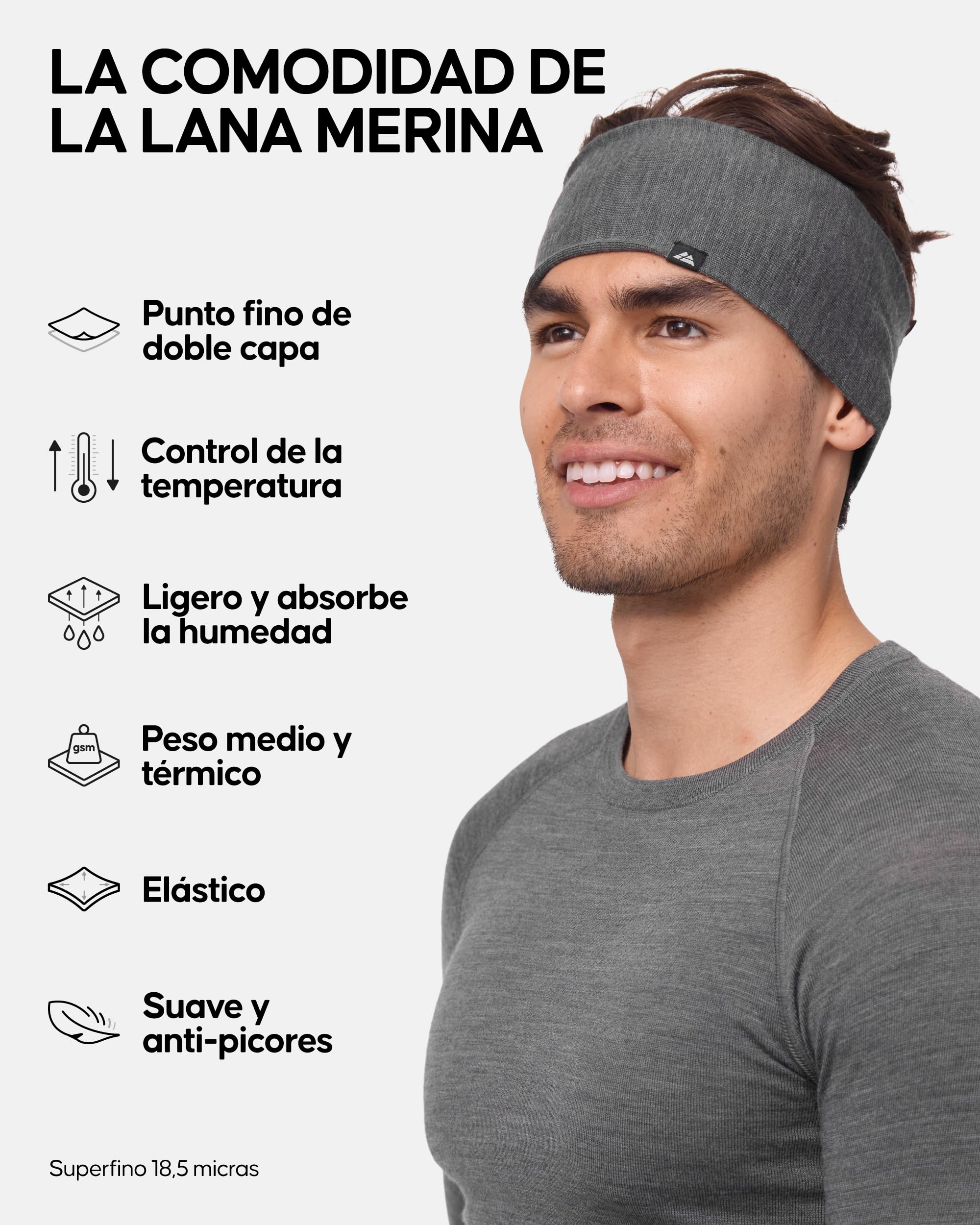 DANISH ENDURANCE Bandana de Lana Merino, 1 y 2 Pack Dark Gris S/M | Bandana de Lana Merino, Cálida y Resistente al Olor, para Senderismo, Running y Ciclismo en Climas Fríos, Unisex
