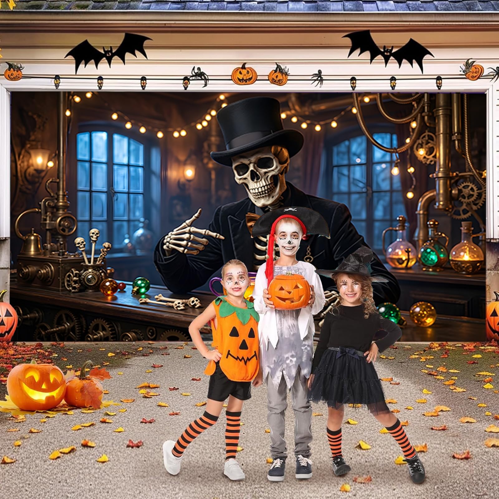 Halloween Baner Drzwi Garażowych, Duże Wiszące Tło