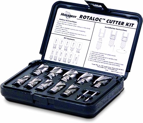 Hougen El kit RotaLoc 17001 contiene 1/2, 9/16, 5/8, 11/16, 3/4, 13/16, 7/8, 15/16, 1 y 1-1/16 pulgadas 3/4 pulgadas de profundidad de corte
