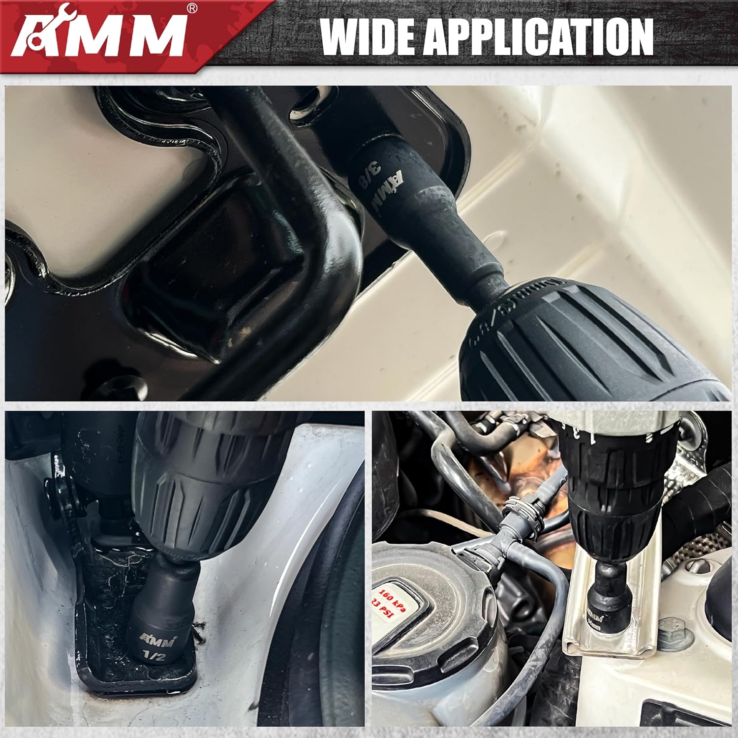 AMM 39PCS Magnetic Nut Driver Set for Impact Drill, Includes Metric & SAE Impact Driver Bit Set, Bit Extension & Drill Bit Adapter | 1/4" Hex Shank | Cr-V Steel