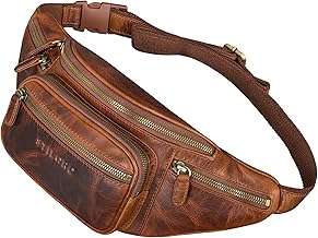 STILORD Caspar Vintage Leather Waist Bag with Adjustable Belt and Waist Bag for Sports, Travel, Durable