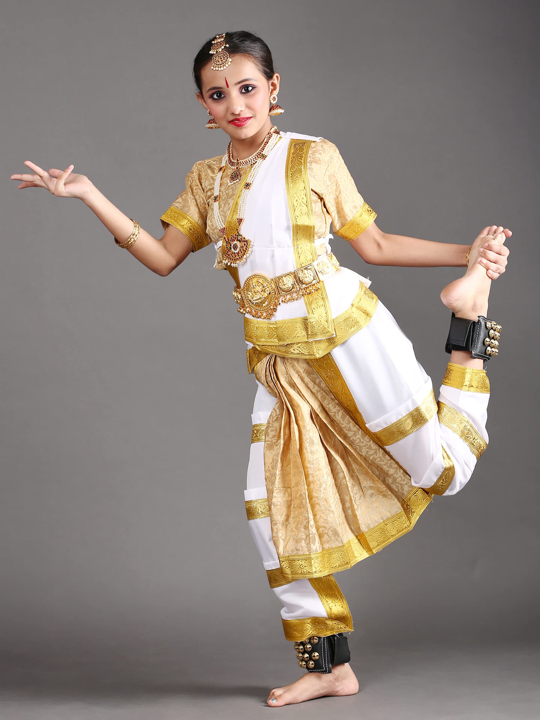 Bharatnatyam Costume for Girls | Bharatanatyam Dress for Kids | Readymade Classical Dance Costume for Annual Function & Stage Performance 2