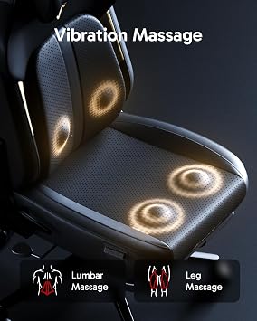 AutoFull M6 Ultra 2.0 Ergonomic Gaming Chair with Active Ventilation | Recover While You Play with Dual-Zone Massage, Active Cooling, Heating & Dynamic Lumbar Support, Black Gaming Chair