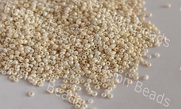 The Design Cart Opaque Cream/Off White Round Seed Beads/Glass Seed Beads (11/0-2.0 mm) (100 Grams), for ? Jewellery Making, Beading, Arts and Crafts and Embroidery.