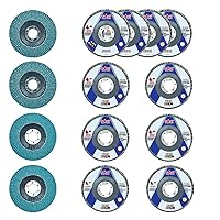 Vista 16 de Sali Paquete de 10 Discos de Láminas de Circonia Grano 40 de 4.5" x 7/8 Pulgadas Disco de Lijado Tipo Bisel #29 Grado Premium e Industrial Rueda