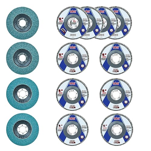 Miniatura 16 de Sali Paquete de 10 Discos de Solapa de Circonia Grano 80 de 4.5" x 7/8 Pulgadas Disco de Lijado Bisel Tipo #29 Premium e Industrial Amoladora