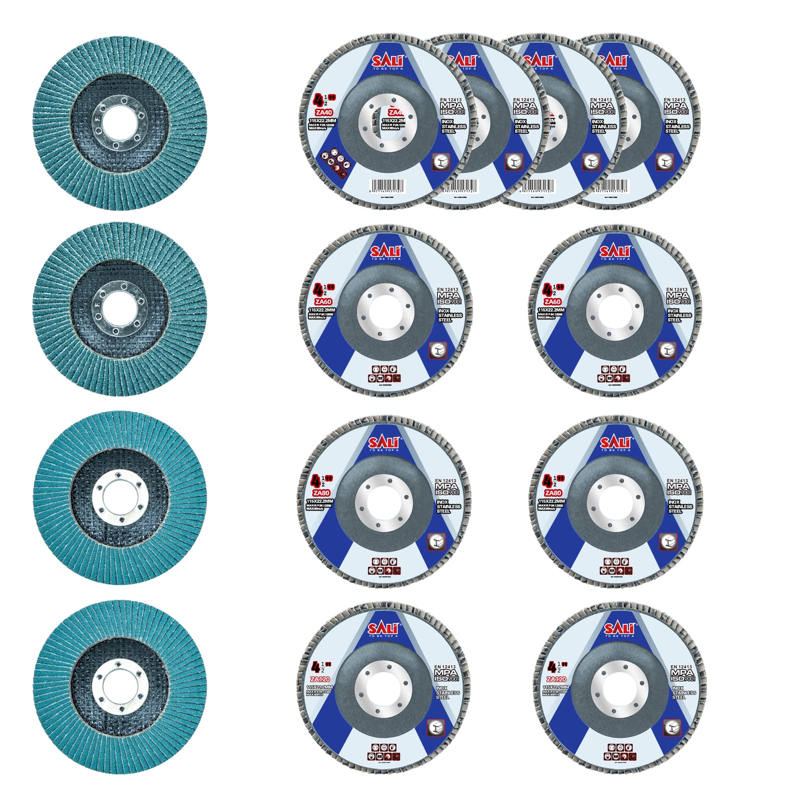 SALI Zirconia Flap Discs - 10 Pack 40 Grit -16