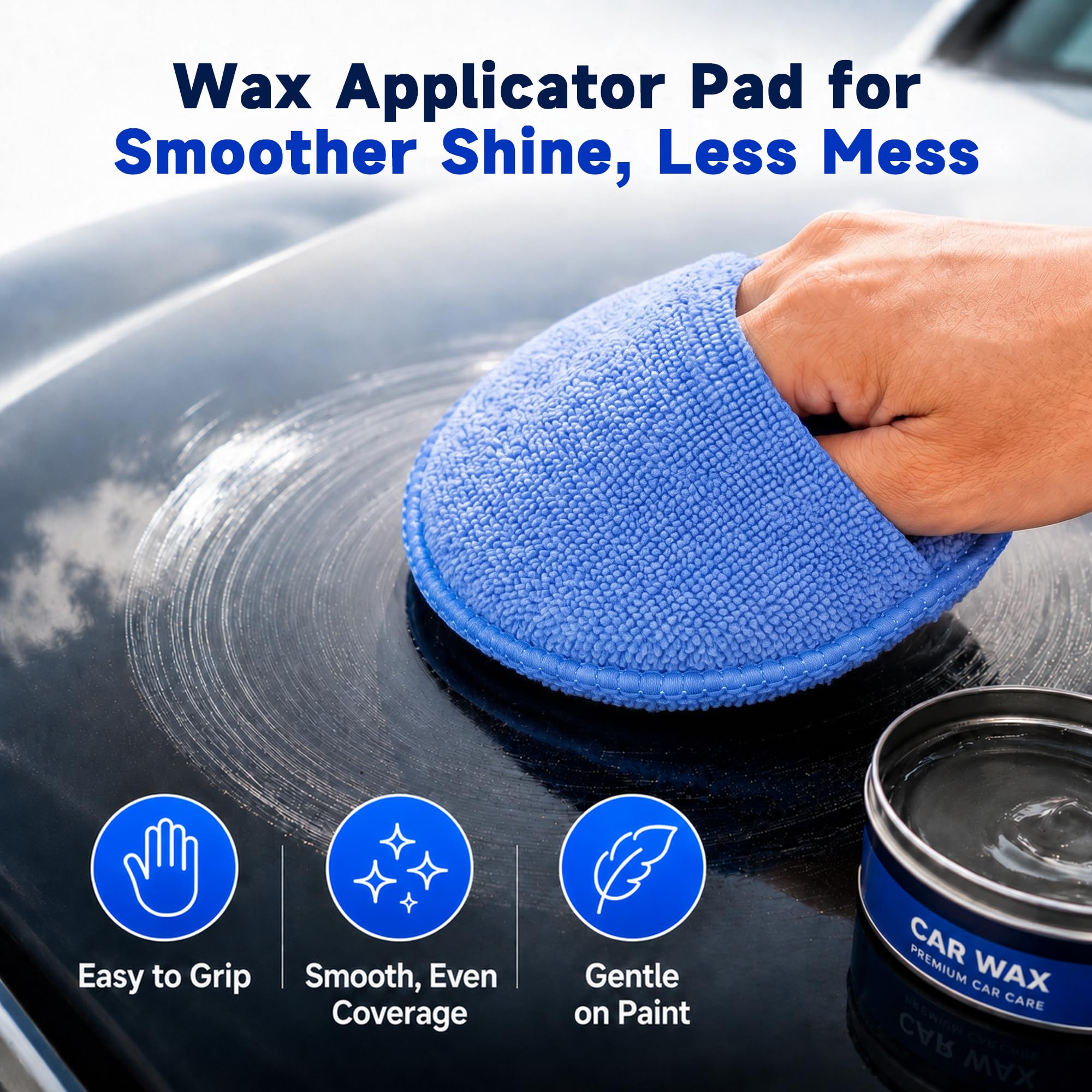 Car Wax Applicator Pads - 6 Pack for Detailing -3 Car Wax Applicator Pads - 6 Pack for Detailing -3