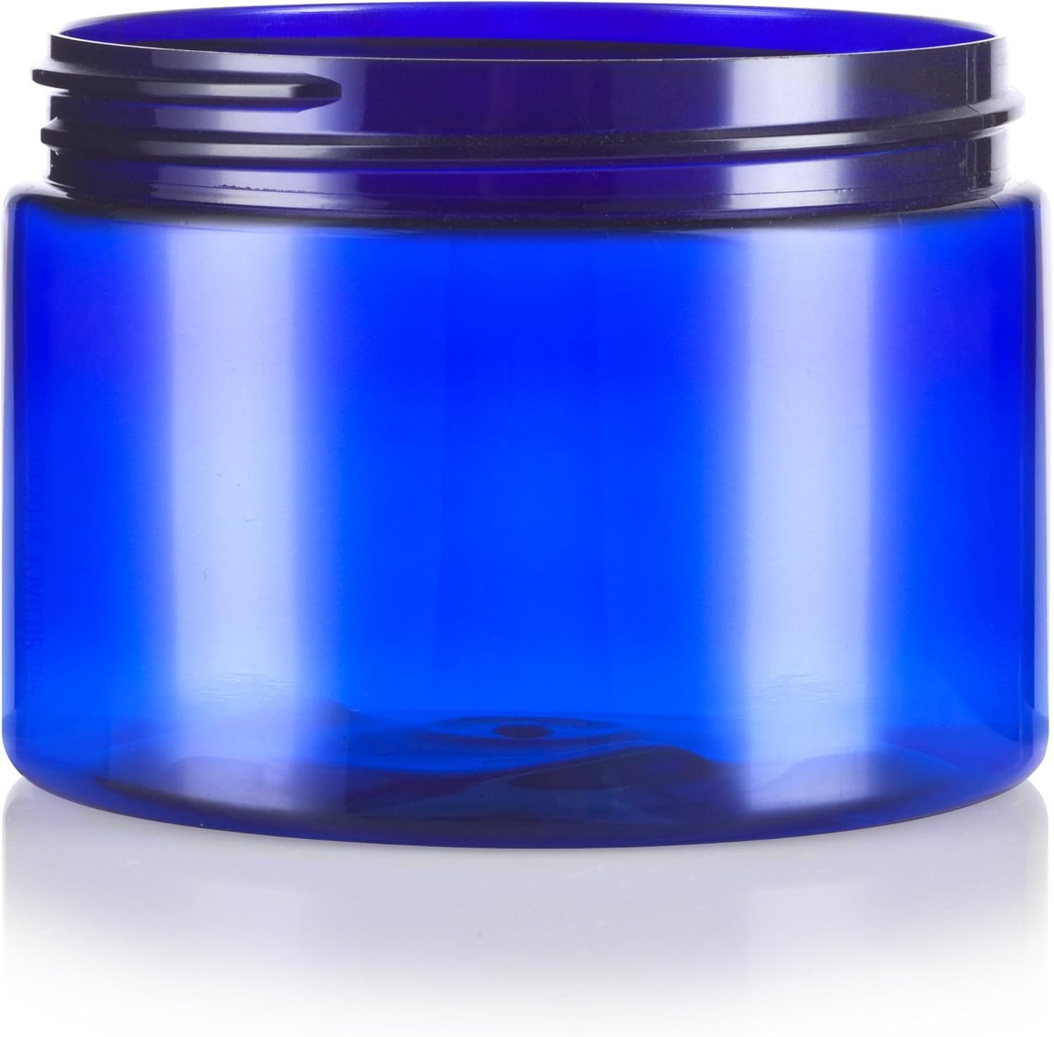 12 oz Cobalt Blue PET Plastic (BPA Free) Jar with Gold Metal Overshell Lid (12 Pack)