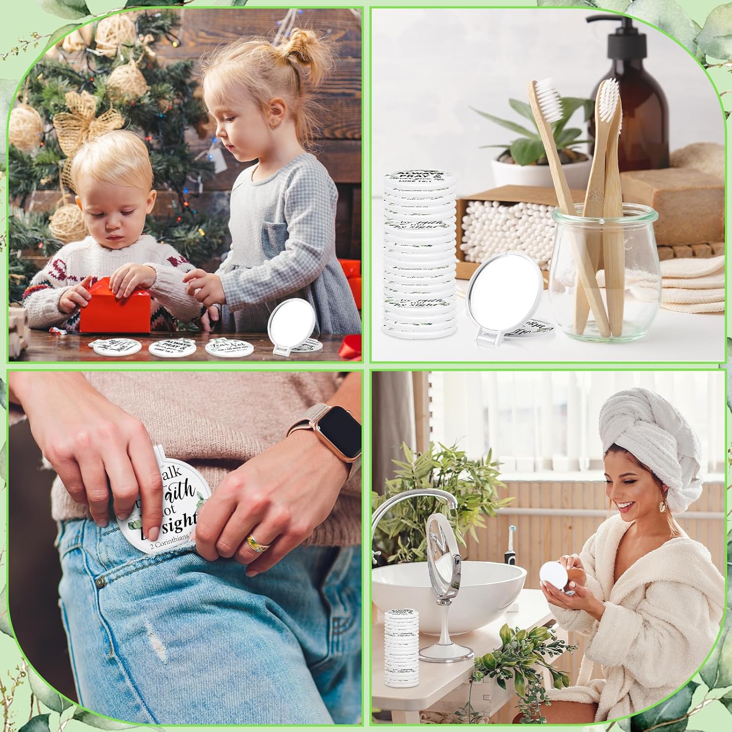 80 Pcs Mini Christian Compact Mirrors Bulk Christian Gifts for Women, Bible Verse Scripture Makeup Mirrors for Purse, Religious Party Favor Church Gift for Women Mother Valentine Teacher Gift - Image 6